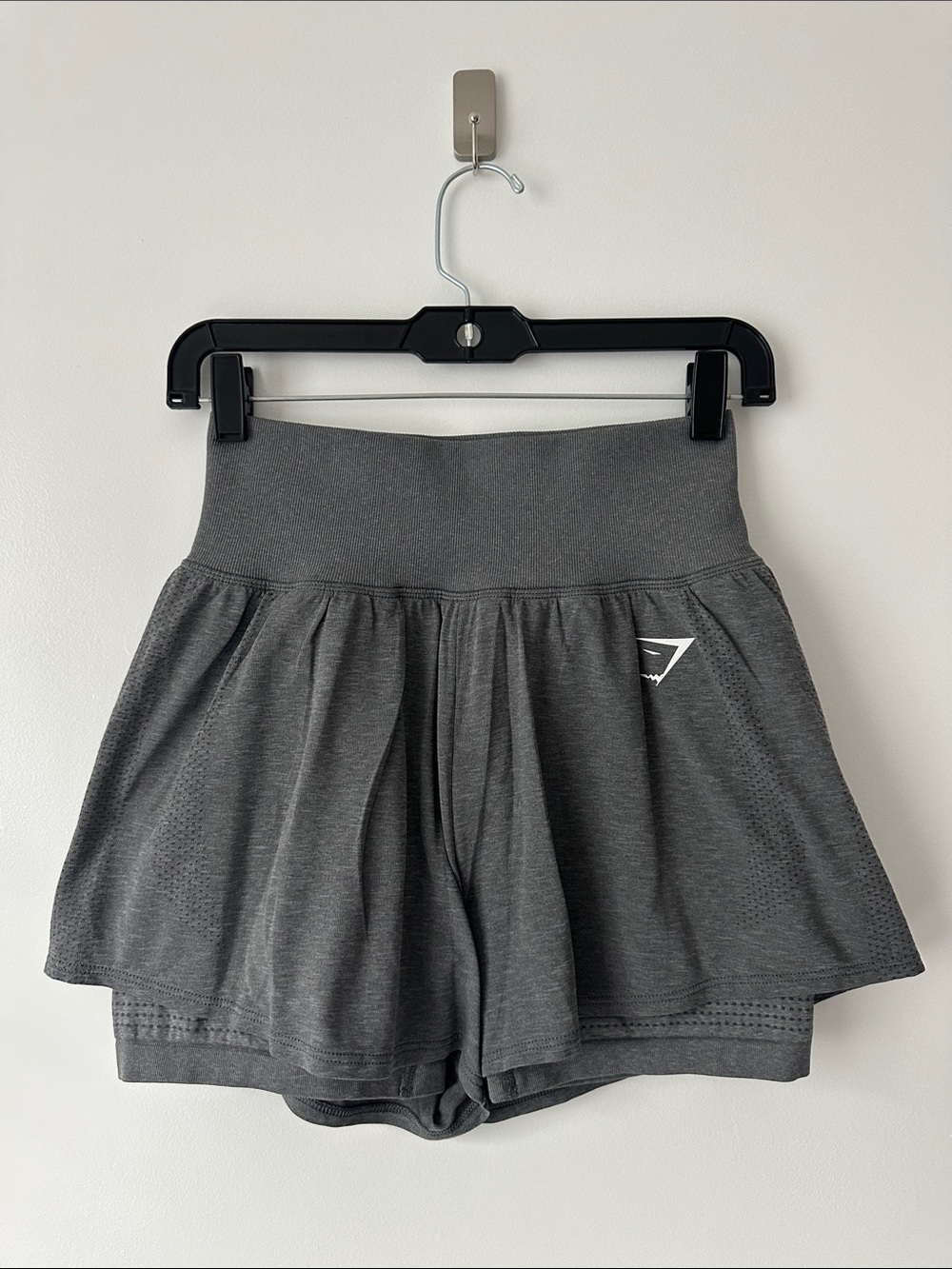 Gymshark Women’s Vital Seamless 2.0 2 in 1 Shorts Smokey Grey Marl B2A5G Size M